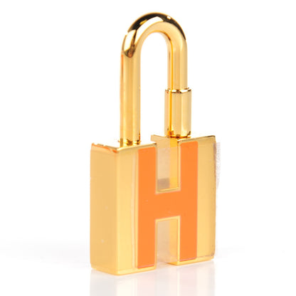 Hermes Laquer Cadenas Neon Lock Gold Orange 3 of 6