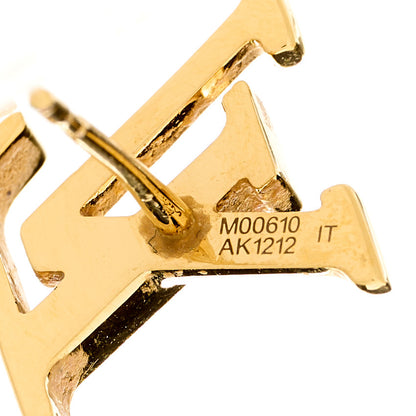 Louis Vuitton Metal LV Iconic Earrings Gold 5 of 5