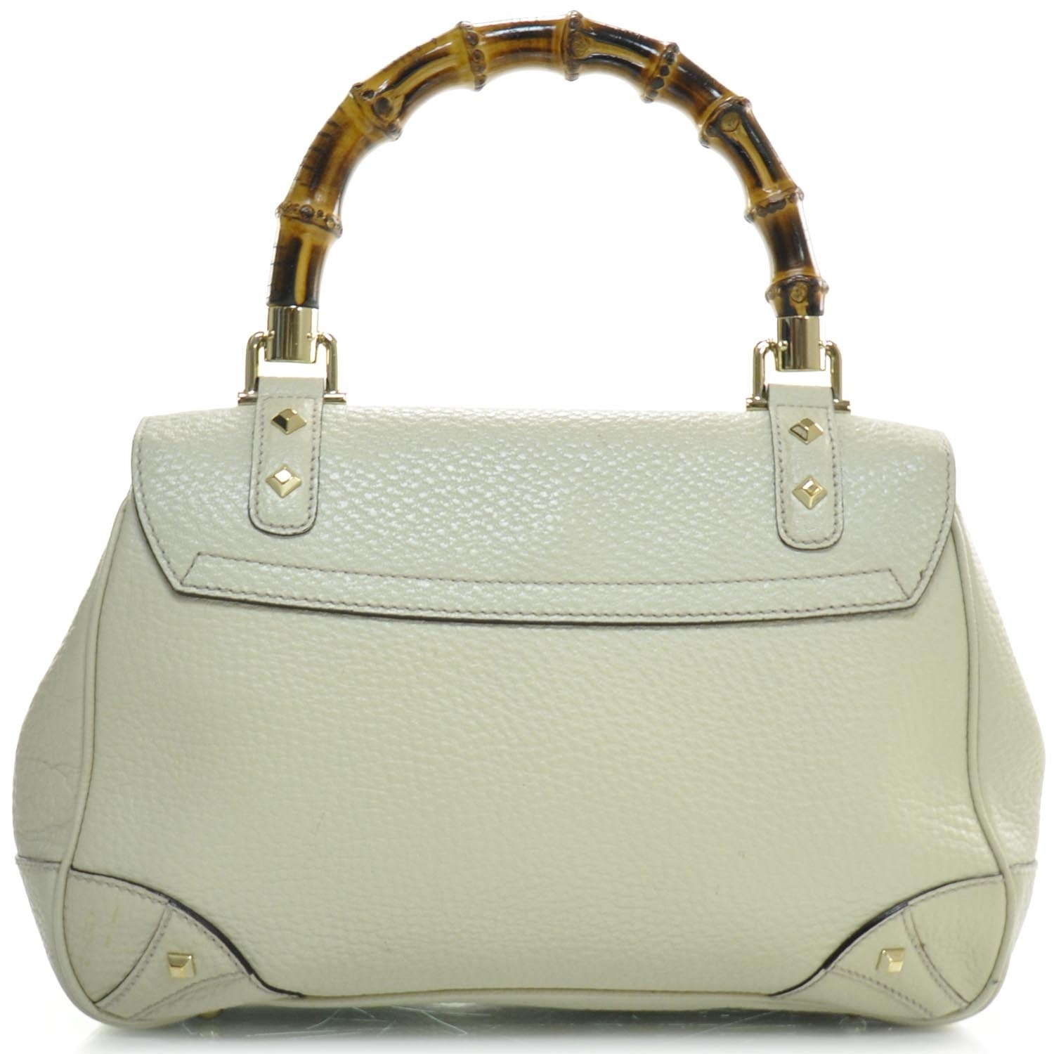 Gucci Leather Bamboo Top Handle Bag Ivory 4 of 10