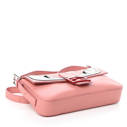 Fendi Calfskin Elaphe Monster Eyes Baguette Bois de Rose Naturale 4 of 9