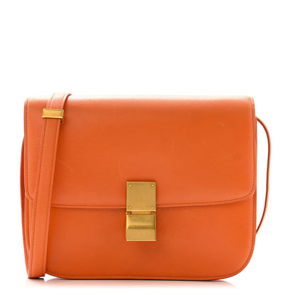 Celine Box Calfskin Medium Classic Box Flap Bag Orange 1 of 12