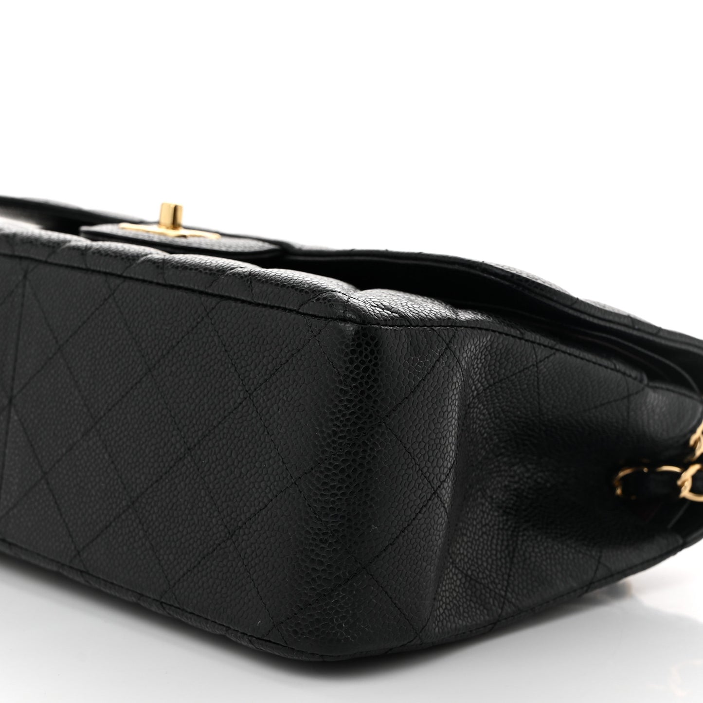 Caviar Quilted Jumbo Double Flap Black