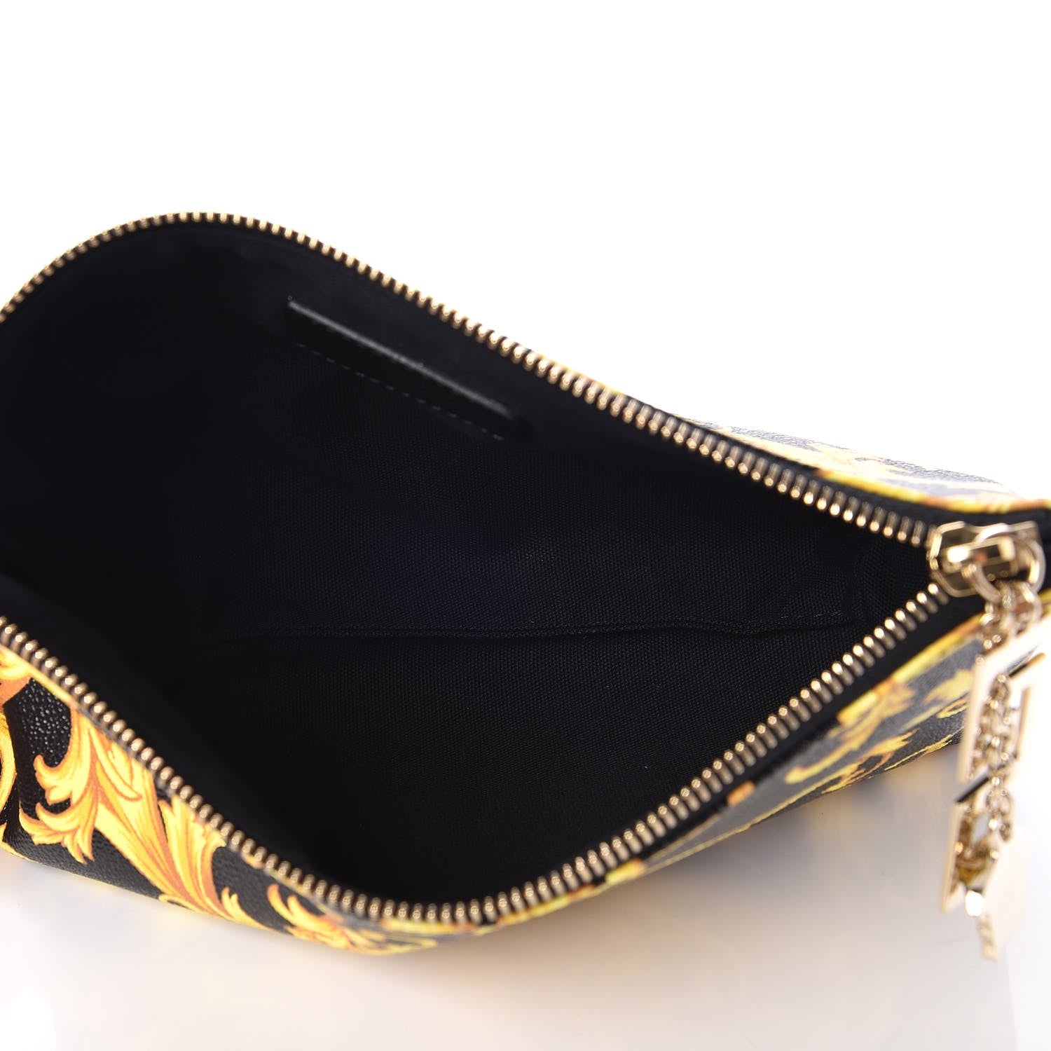 Versace PVC Barocco Printed Cosmetic Case Black Gold 5 of 6