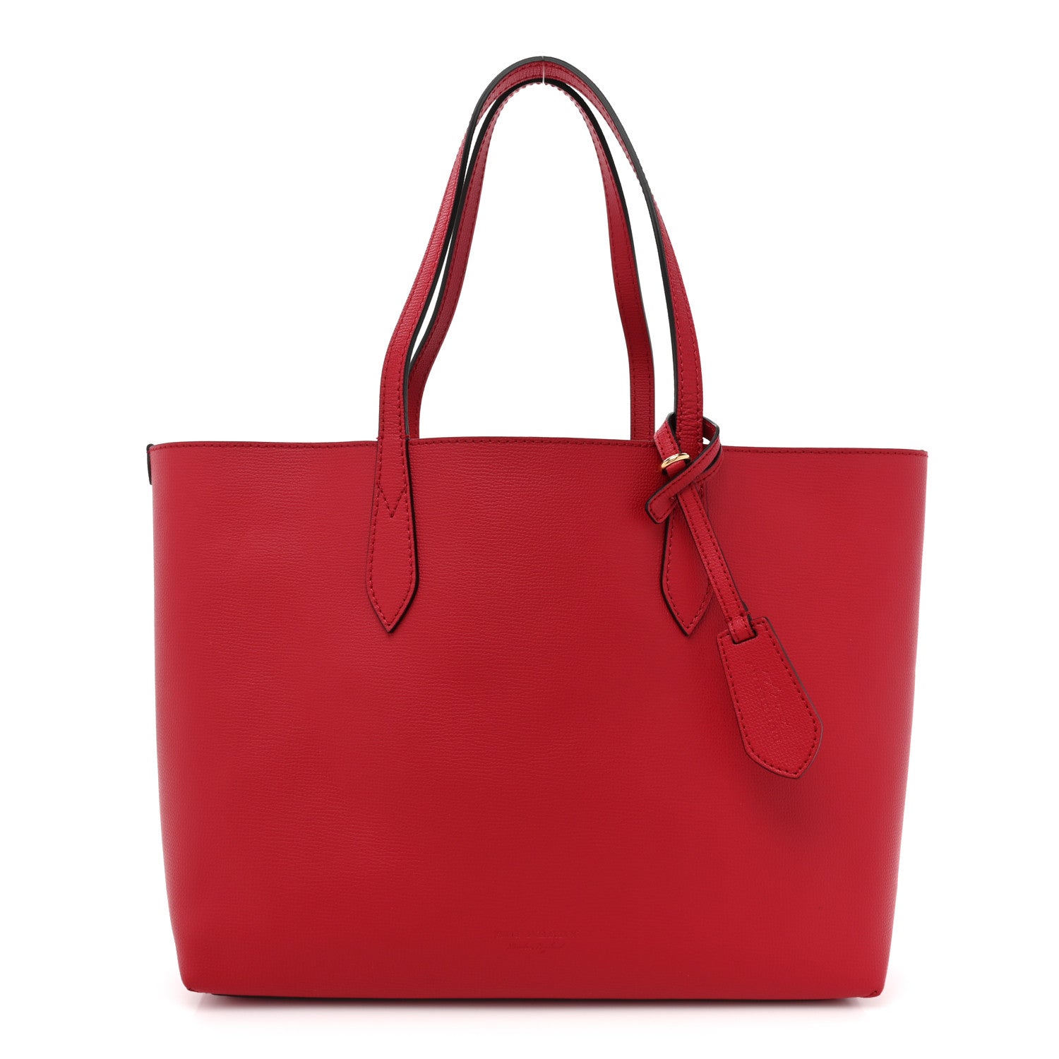 Burberry Grainy Calfskin Haymarket Check Medium Reversible Tote Red 1 of 20