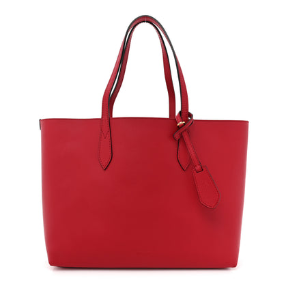 Burberry Grainy Calfskin Haymarket Check Medium Reversible Tote Red 1 of 20