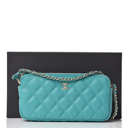 Chanel Caviar Quilted Small Clutch With Chain Turquoise 13 of 13