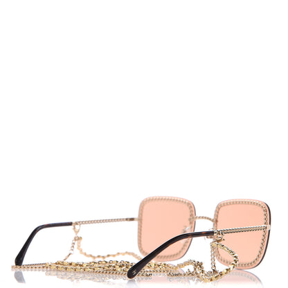 Chanel Metal Removable Chain Square Sunglasses 4244 Light Brown 3 of 7