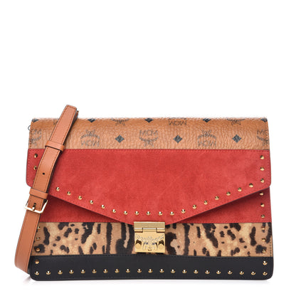 MCM Visetos Mixed Media Large Patricia Convertible Crossbody Viva Red 1 of 9