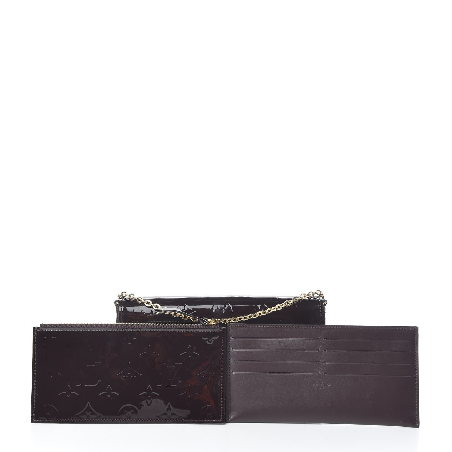 Louis Vuitton Vernis Pochette Felicie Chain Wallet Amarante 10 of 11