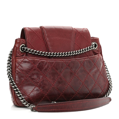 Chanel Caviar Aged Calfskin Medium Bubble Graphic Messenger Bag Dark Red 3 of 13