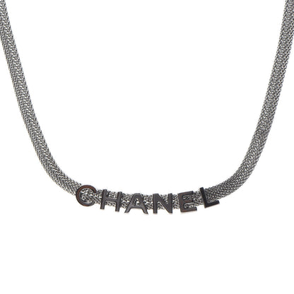 Chanel Ruthenium Logo Choker Necklace 1 of 5