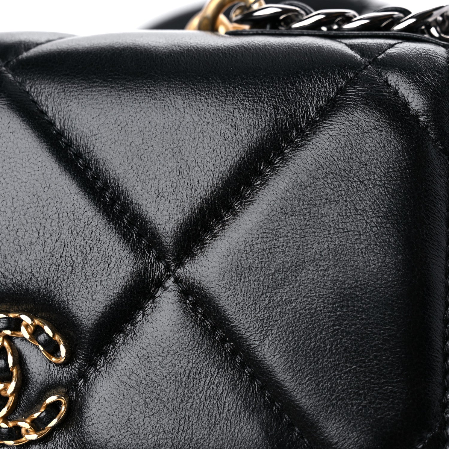 Chanel Lambskin Quilted Chanel 19 Wallet On Chain WOC Black 15 of 16