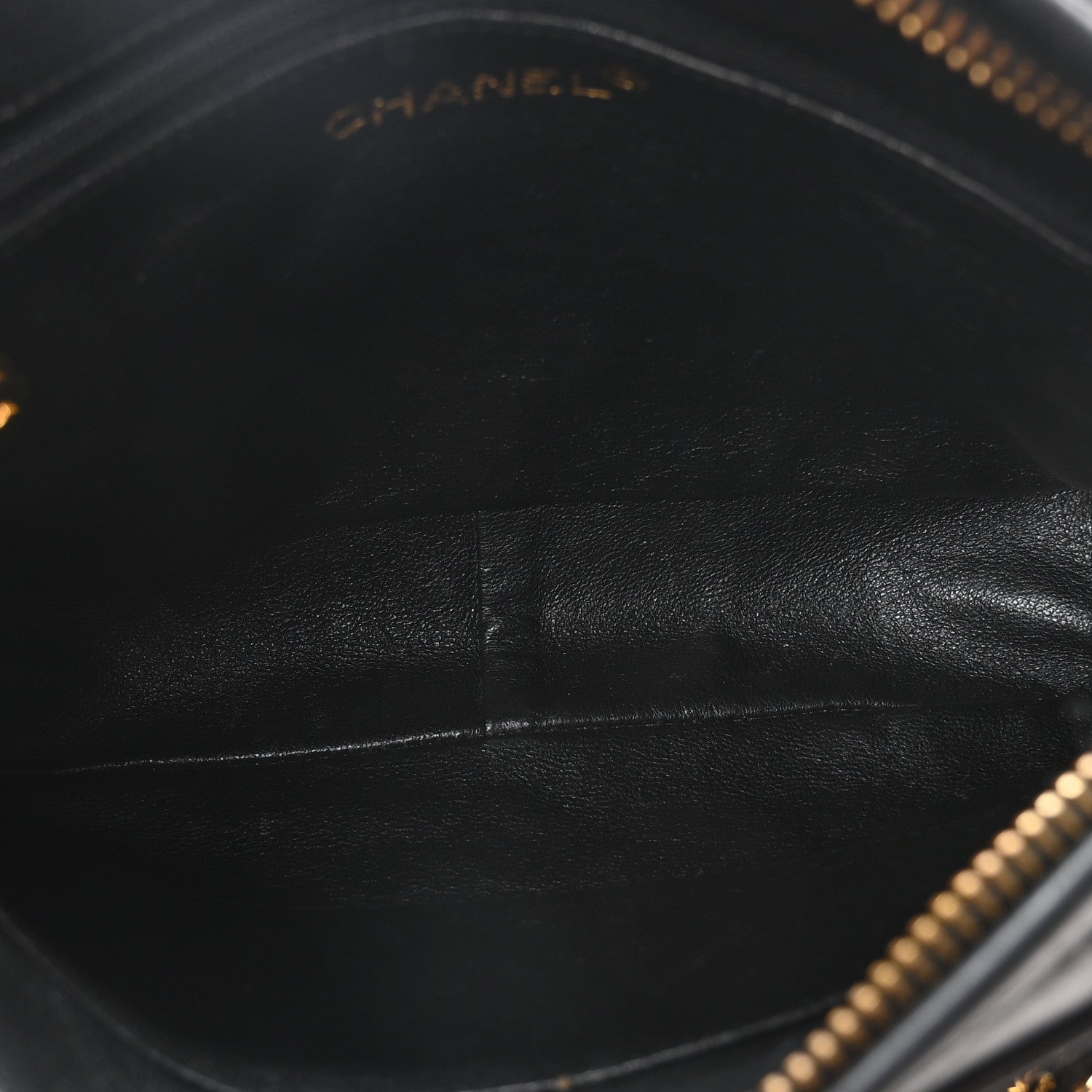 Chanel Lambskin Chevron Quilted Tassel Camera Case Black 5 of 10