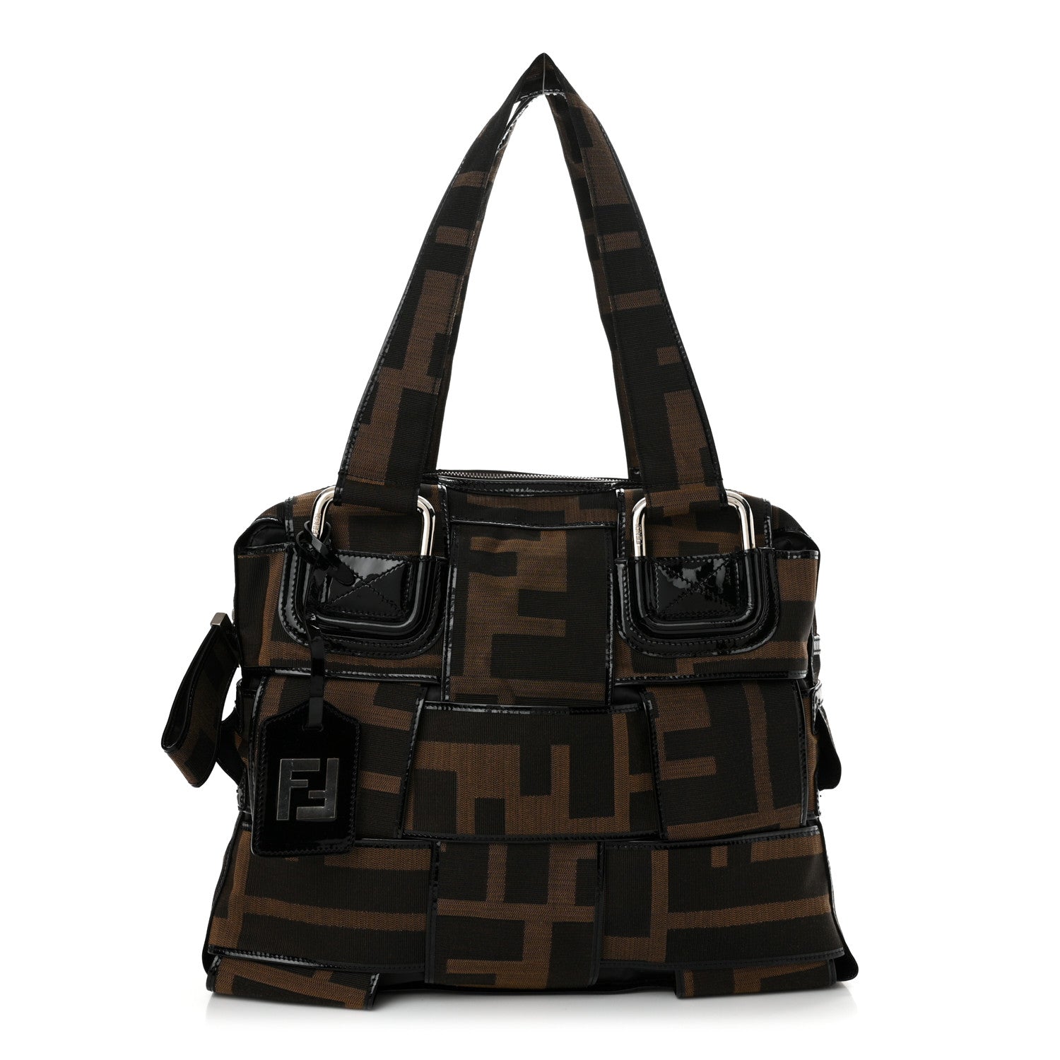 Fendi Patent Zucca Crossword Grande Bag Tobacco 1 of 10