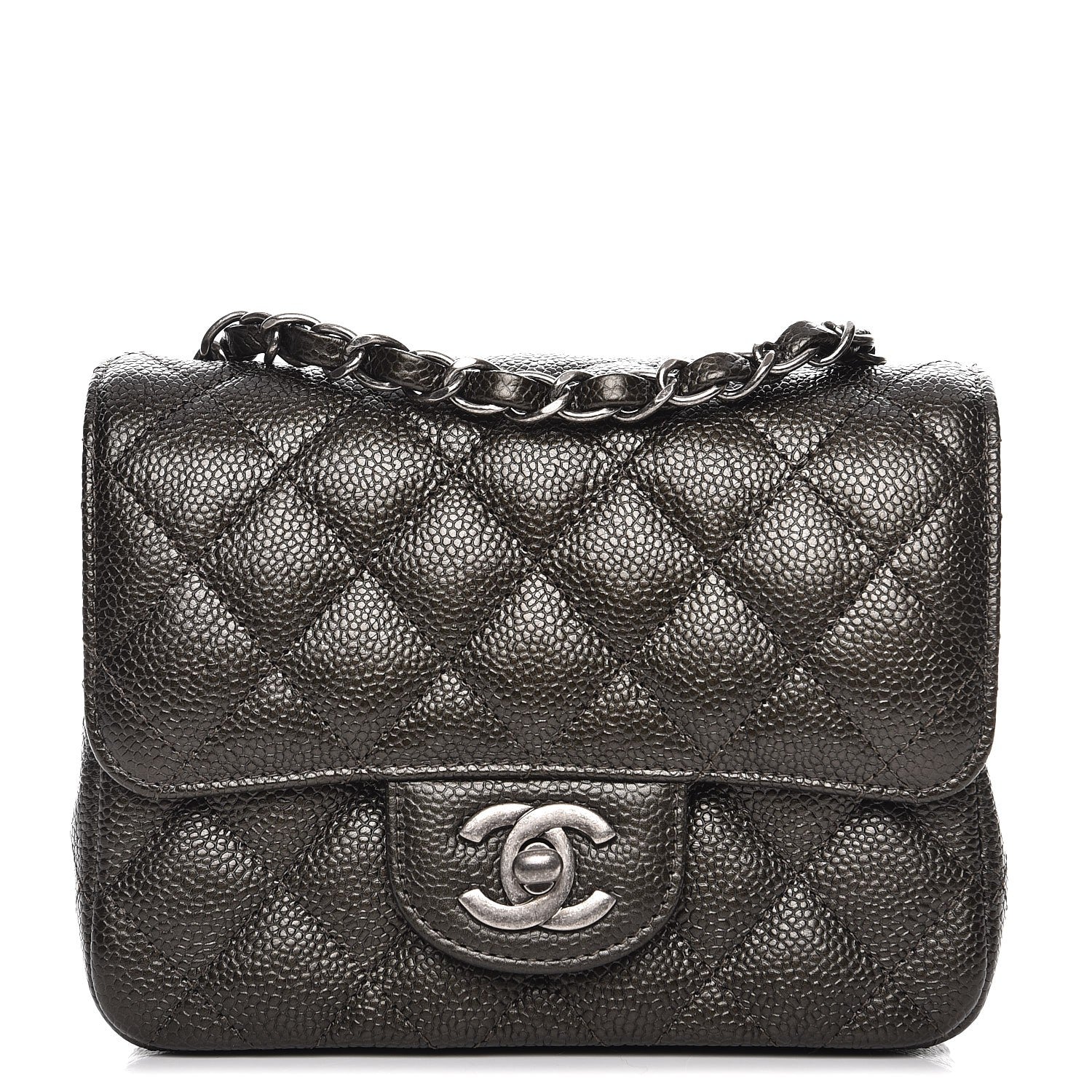 Chanel Caviar Quilted Mini Square Flap Dark Charcoal 1 of 7