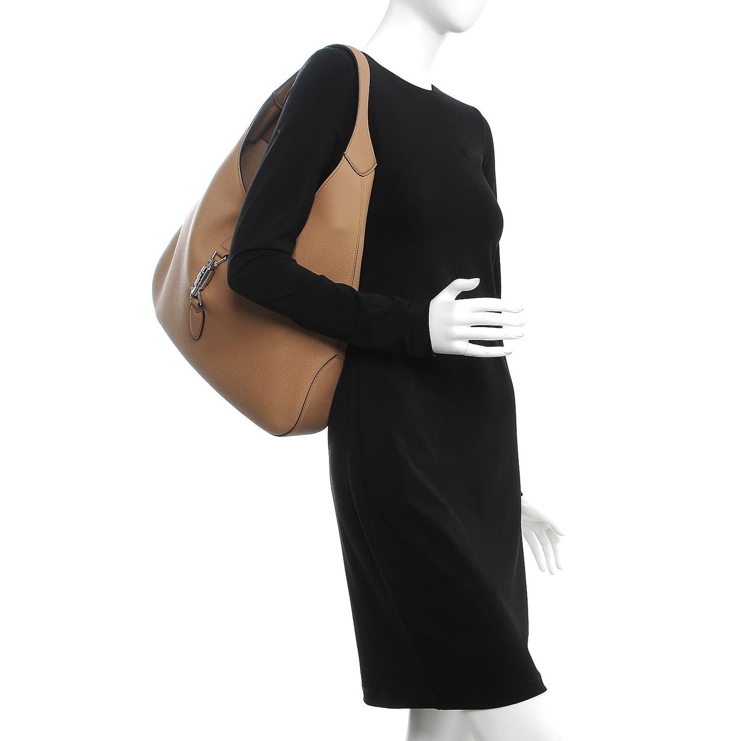 Soft Grained Calfskin Large Jackie Hobo Classic Camel