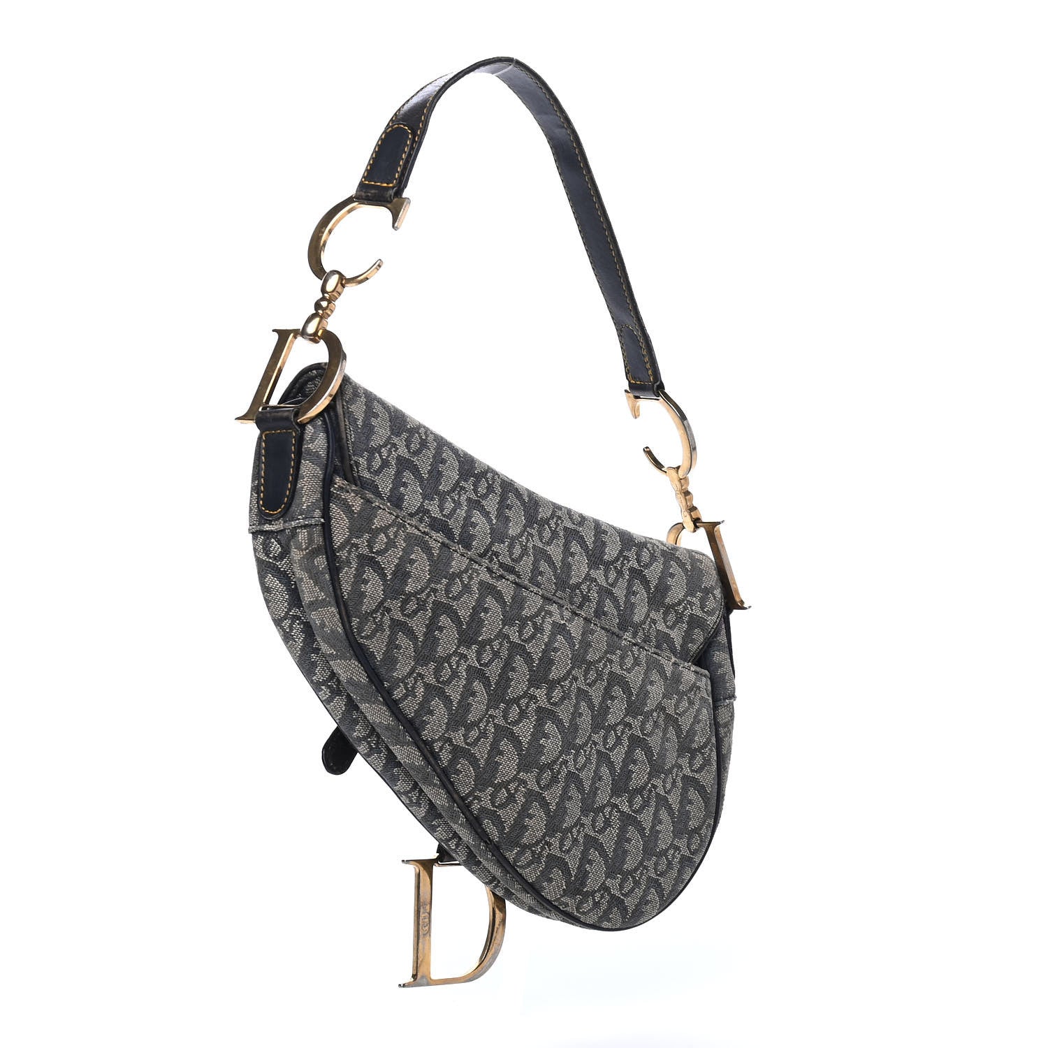 Christian Dior Monogram Saddle Bag Blue 2 of 4