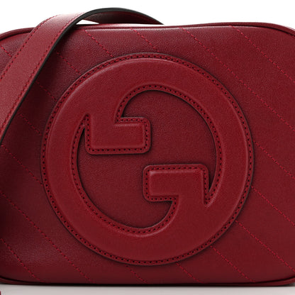 Gucci Sakai Be Green Calfskin Diagonal Stitched Small Blondie Shoulder Bag Rosso 8 of 10