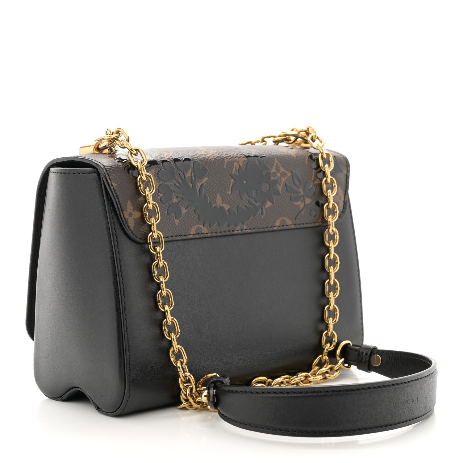 Louis Vuitton Calfskin Monogram Blossom Twist MM Black 3 of 9