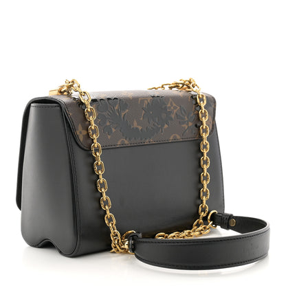 Louis Vuitton Calfskin Monogram Blossom Twist MM Black 3 of 9