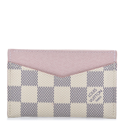 Louis Vuitton Damier Azur Daily Card Holder Rose Ballerine 1 of 9