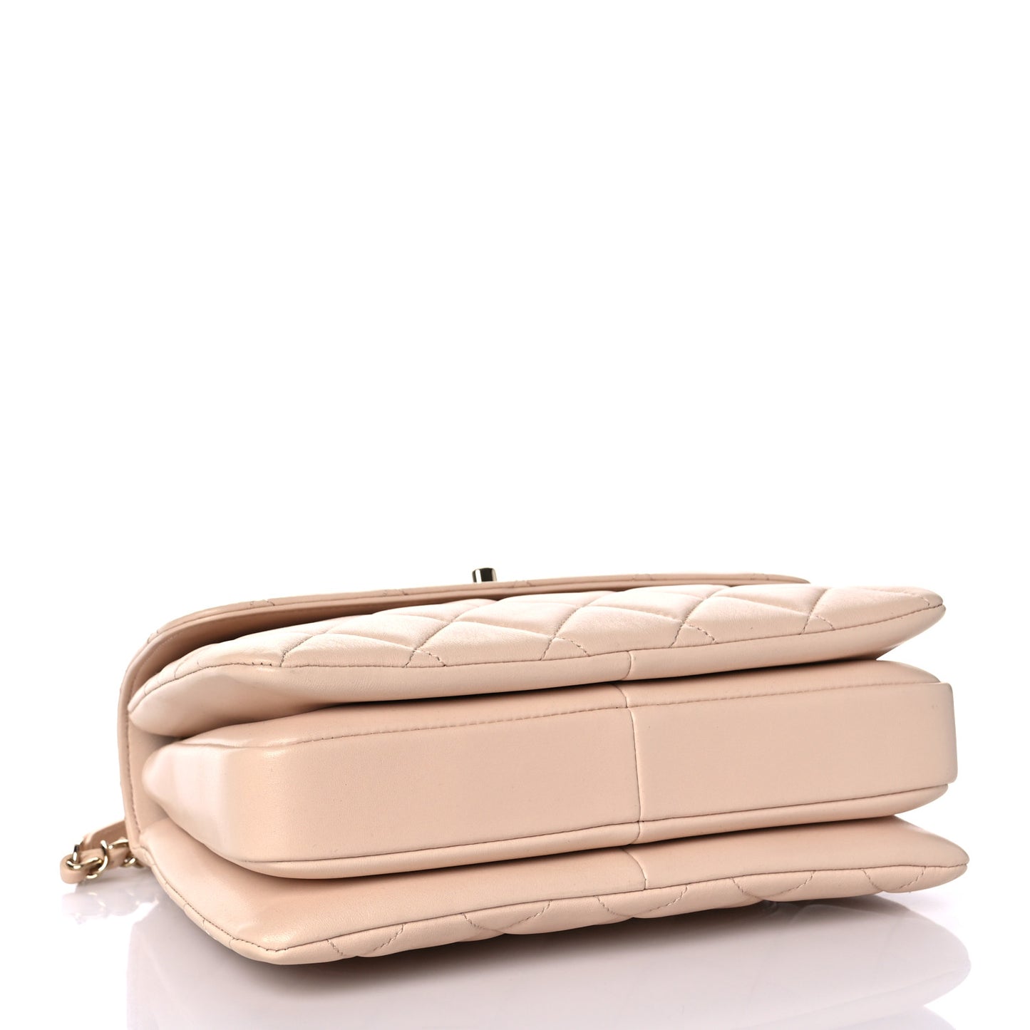 Lambskin Quilted Small Trendy CC Dual Handle Flap Bag Beige