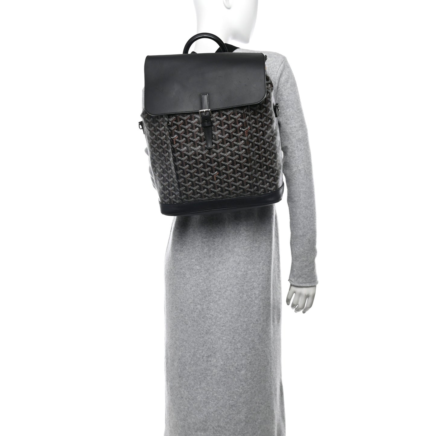 Goyardine Calfskin Alpin MM Backpack Black