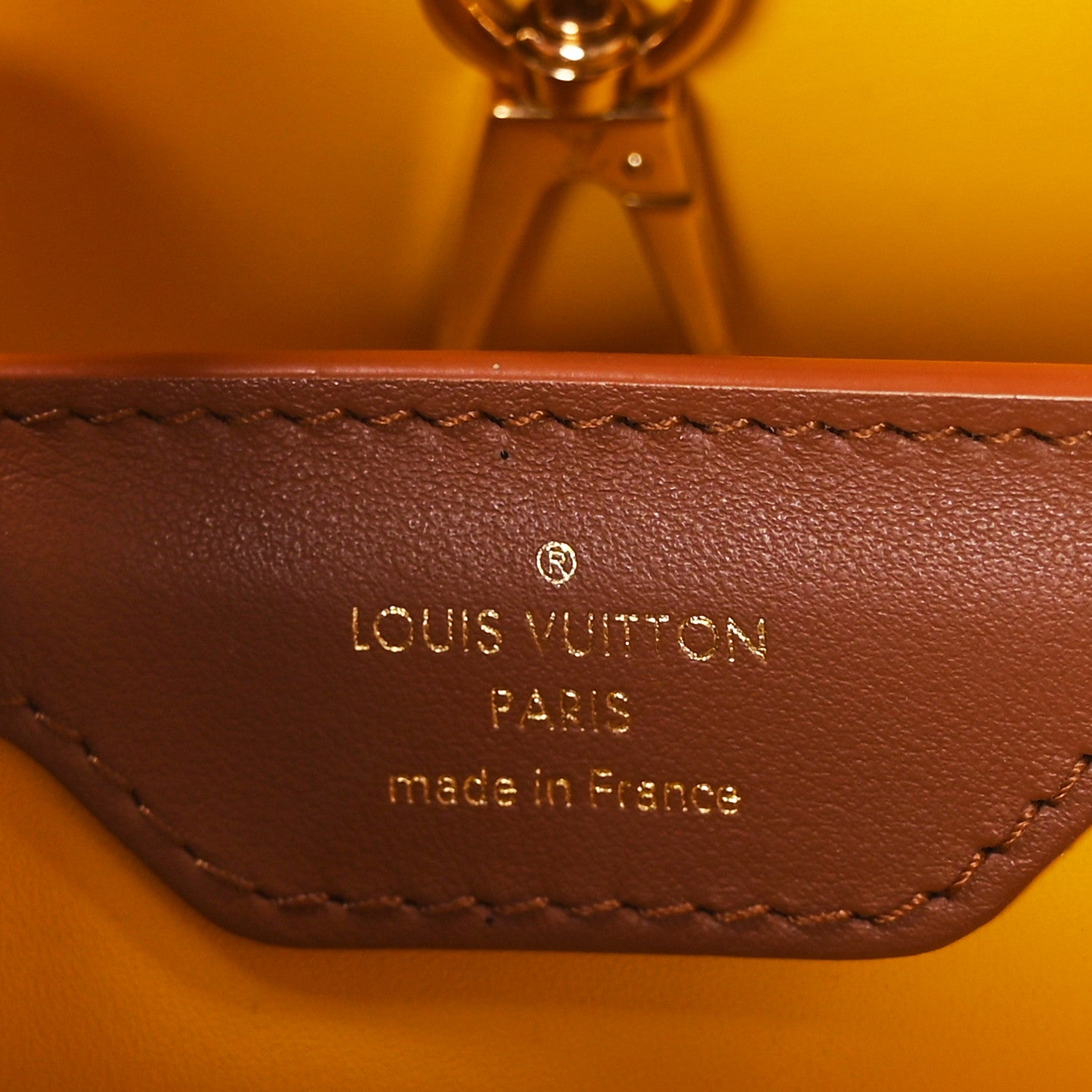 Louis Vuitton Canvas Calfskin Embroidered Braided Monogram Capucines BB Ecru Jaune 6 of 9