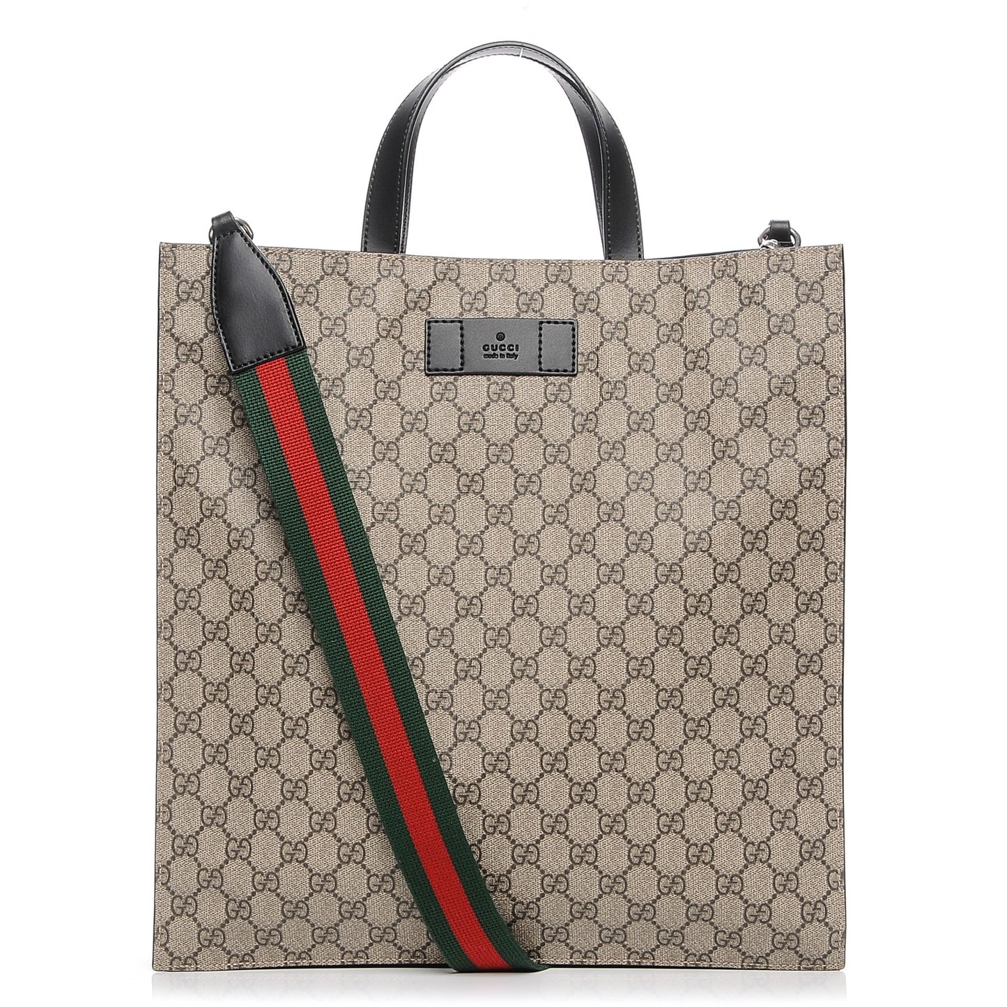 Soft GG Supreme Monogram Web Vertical Tote Black