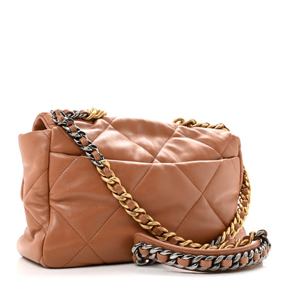 Chanel Lambskin Quilted Large Chanel 19 Flap Brown 3 of 12