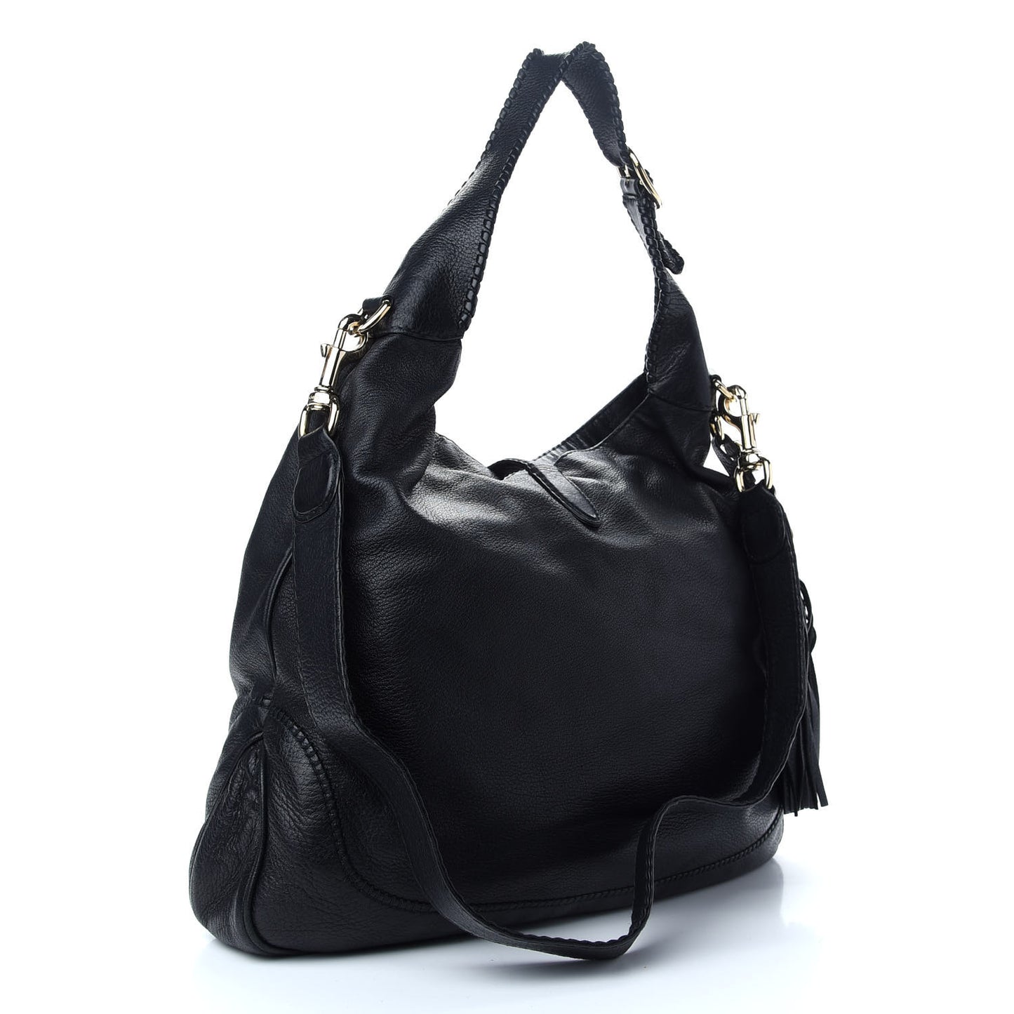 Calfskin Large New Jackie Shoulder Bag Black