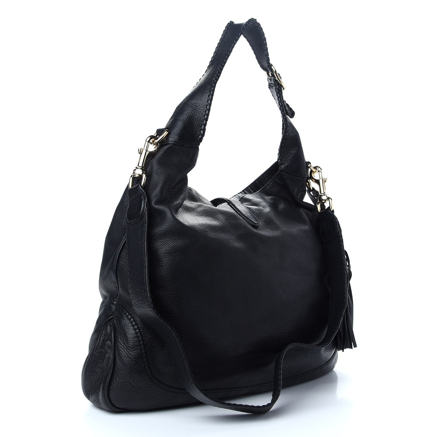 Gucci Calfskin Large New Jackie Shoulder Bag Black 2 of 8