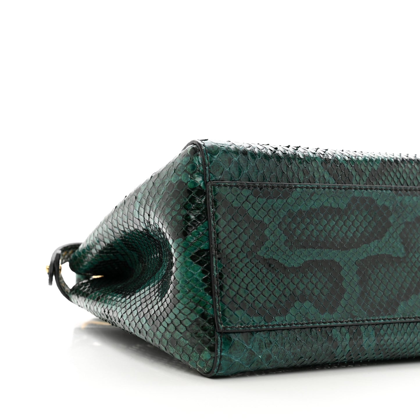 Snakeskin Shiny Nappa Mini Peekaboo Iconic Satchel Green