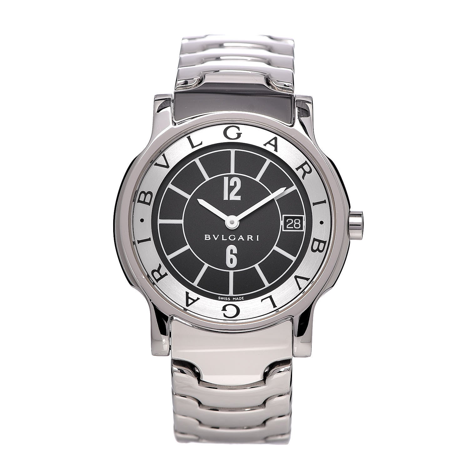 Bulgari Stainless Steel 35mm Solotempo Quartz Watch Black 1 of 6