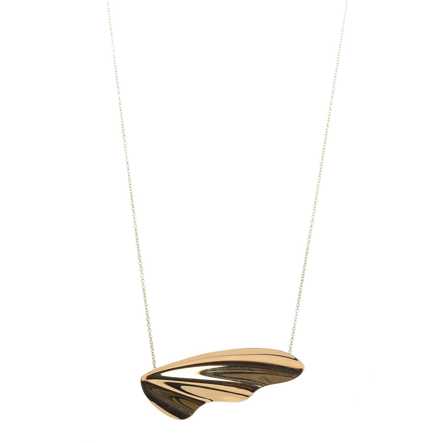 Tiffany 18K Yellow Gold Elsa Peretti Wing Necklace 1 of 9
