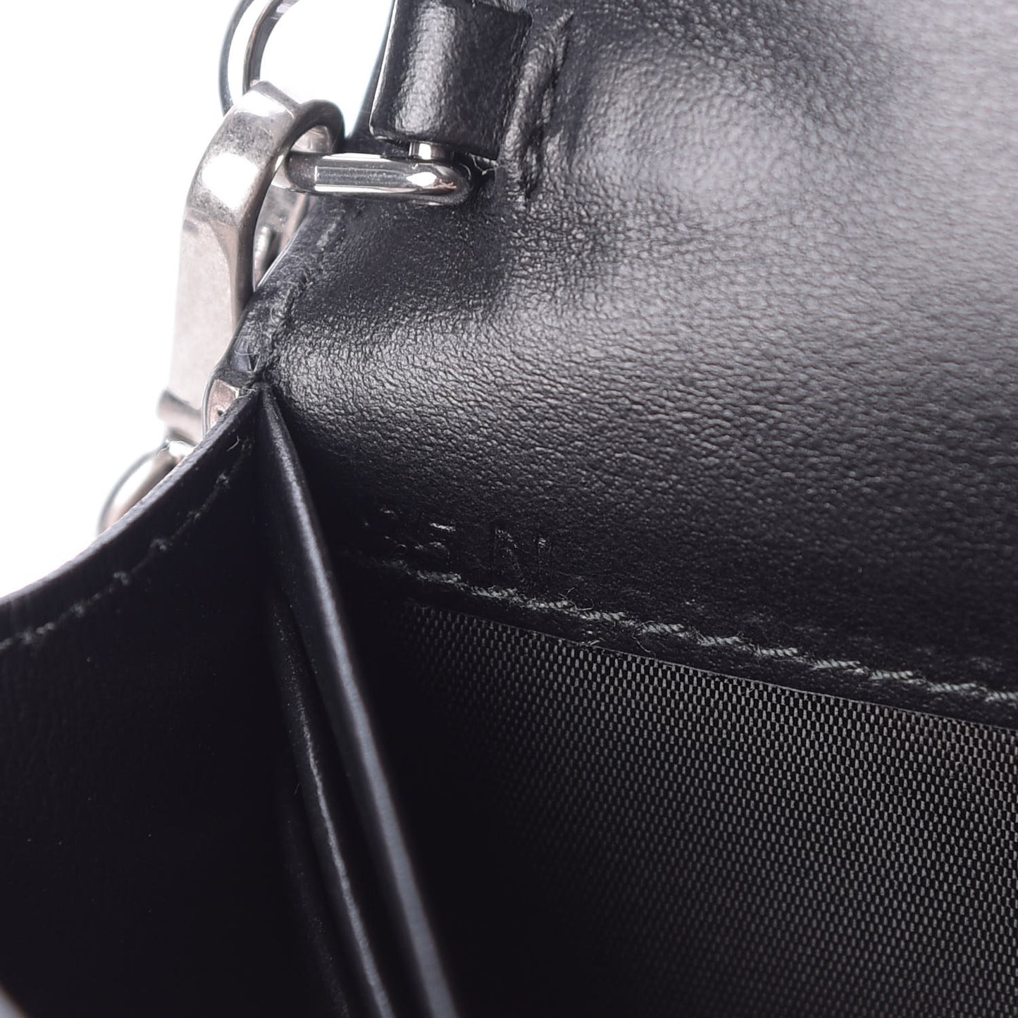 Metallic Vitello Saffiano Cahier Mini Bag Ferro Black