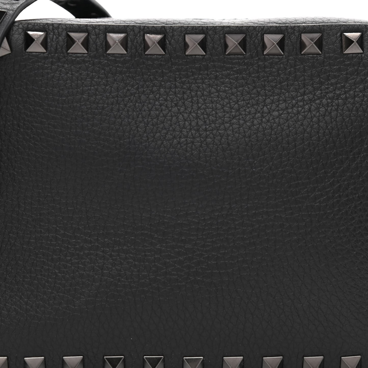 Pebbled Calfskin Rockstud Camera Crossbody Bag Black