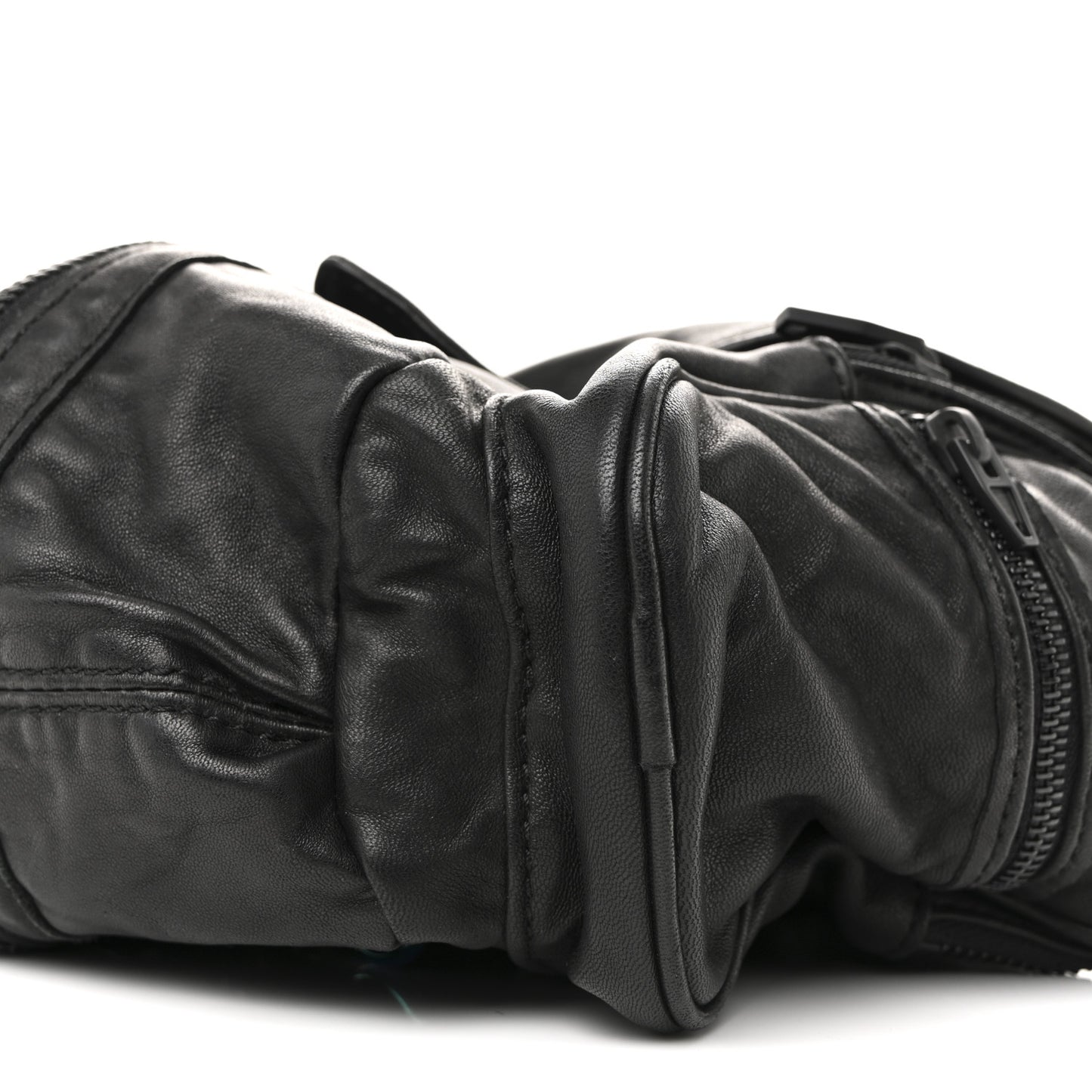 Lambskin Marti Backpack Bag Washed Black Iridescent Hardware