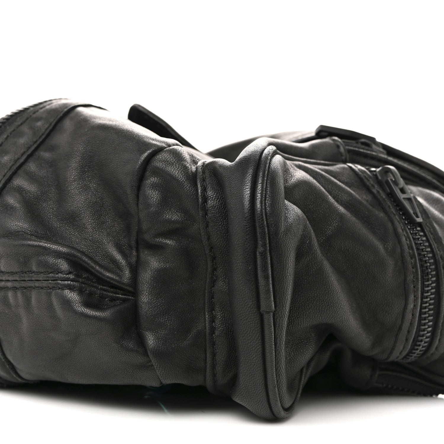 Alexander Wang Lambskin Marti Backpack Bag Washed Black Iridescent Hardware 9 of 13