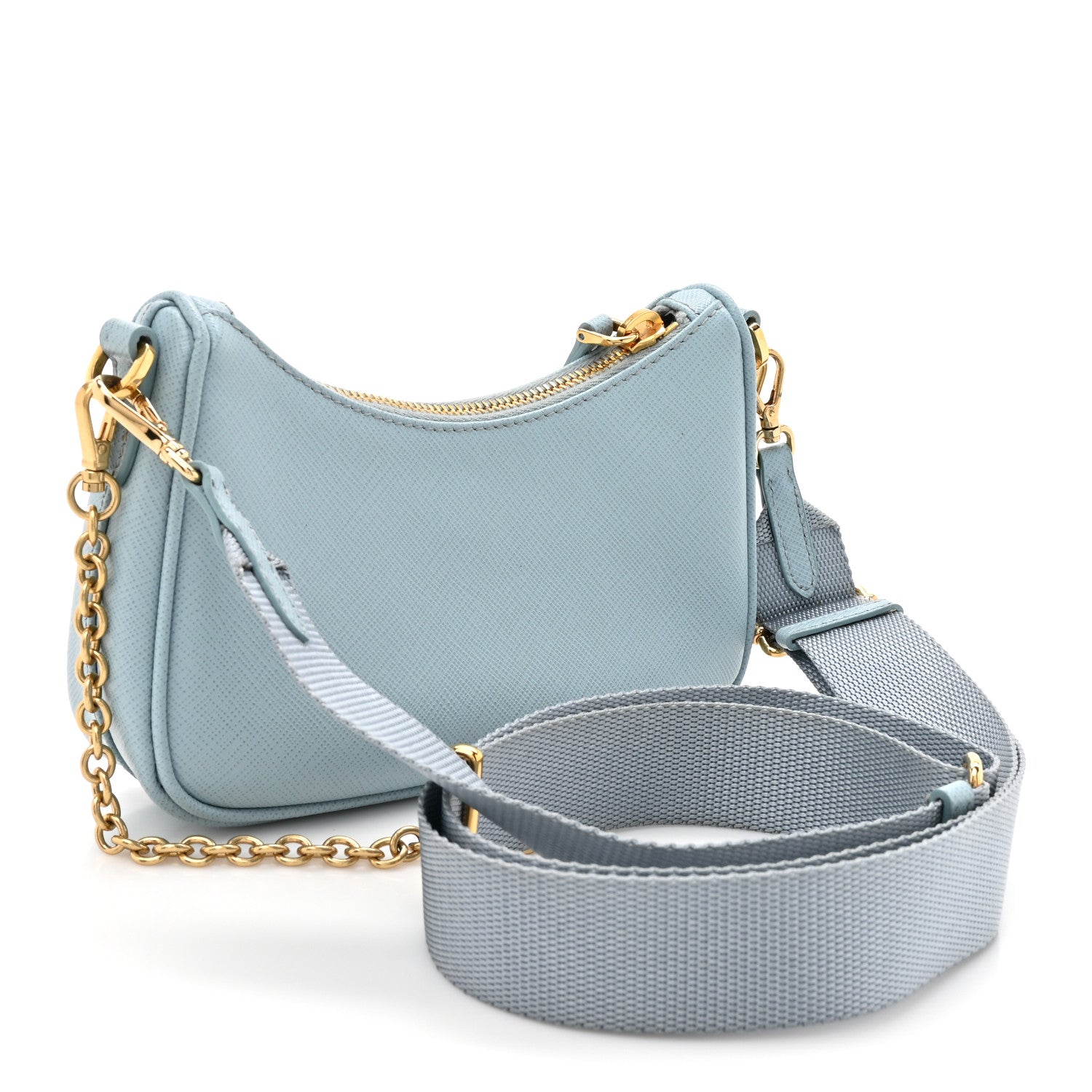 Prada Saffiano Lux Re-Edition 2005 Mini Shoulder Bag Celeste 3 of 9