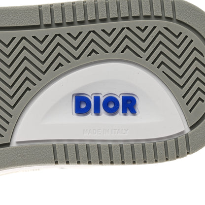 Christian Dior Smooth Calfskin Oblique Galaxy Perforated Mens B27 Mid Top Sneakers 38 White Grey 6 of 10