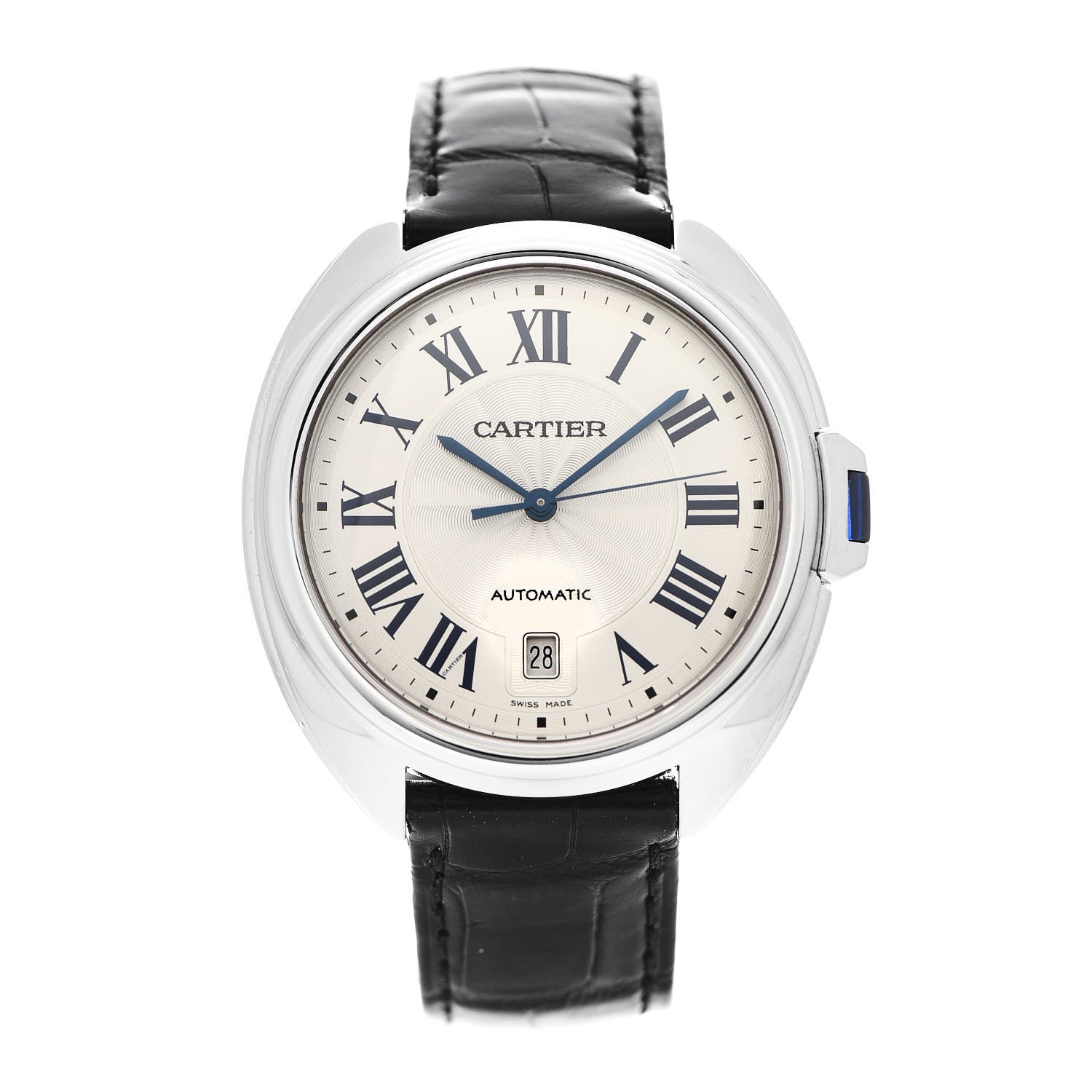 Cartier Stainless Steel Alligator 40mm Cle De Cartier Automatic Watch 1 of 5