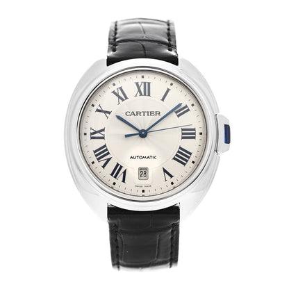 Cartier Stainless Steel Alligator 40mm Cle De Cartier Automatic Watch 1 of 5