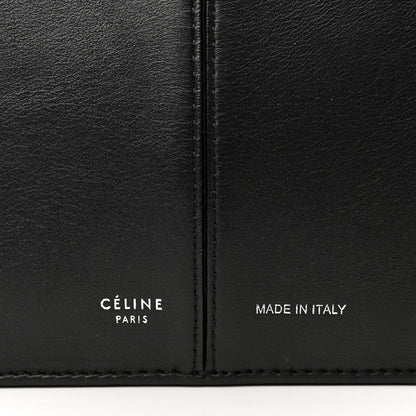 Celine Smooth Calfskin Tri-Fold Clutch on Chain Black 6 of 11