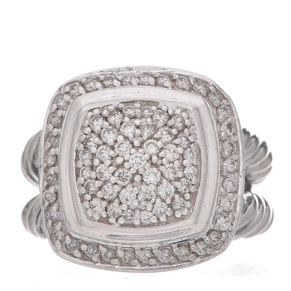 David Yurman Sterling Silver Diamond 11mm Albion Pave Ring 52 6 5 of 8