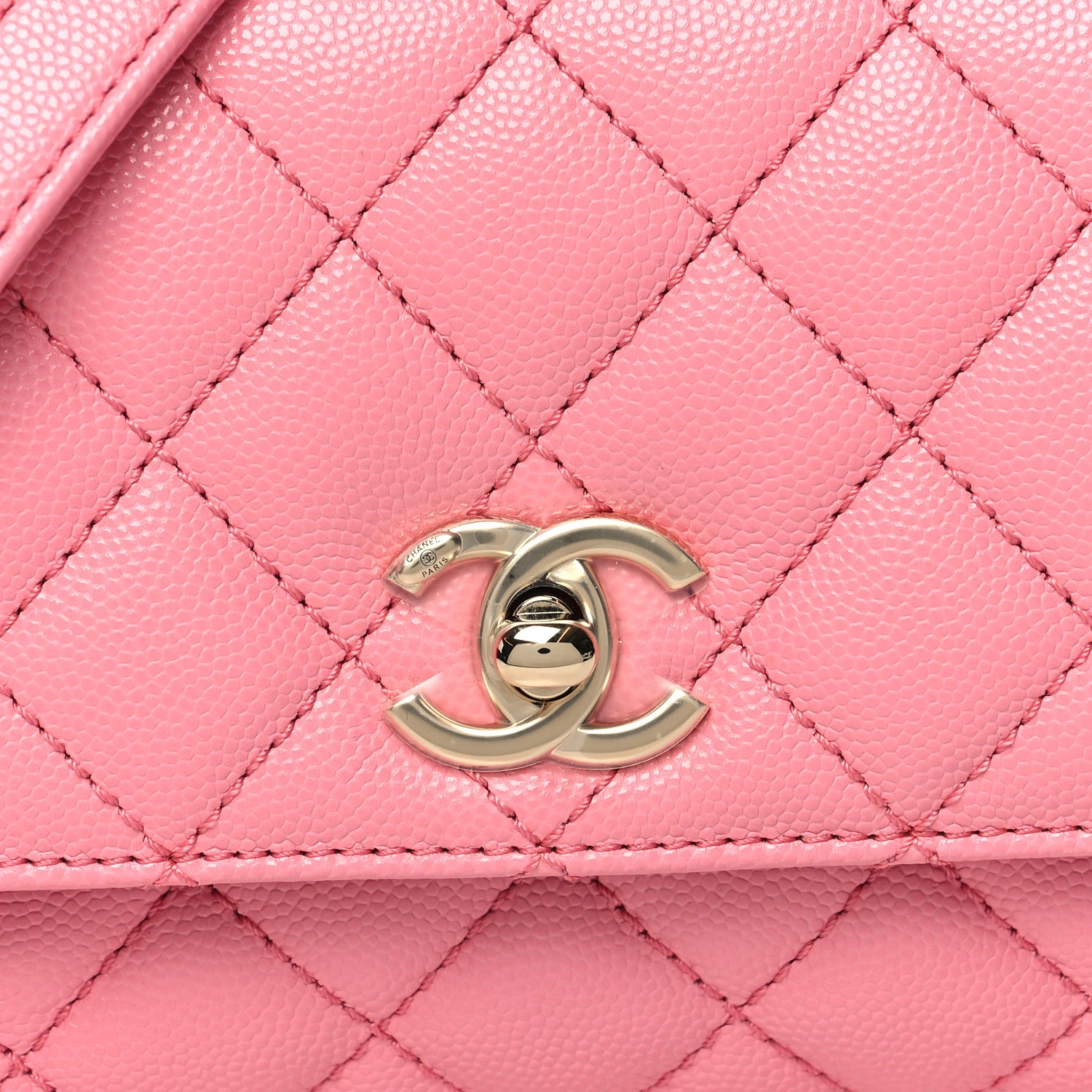 Chanel Caviar Quilted Extra Mini Coco Chain Handle Flap Pink 8 of 11