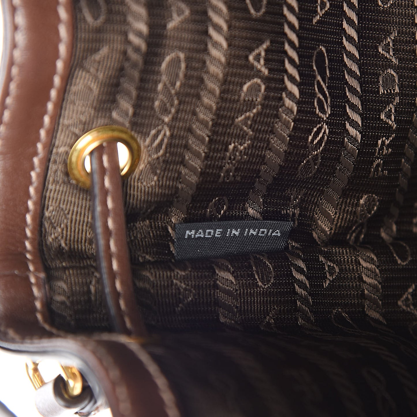 Jacquard Logo Mini Bucket Crossbody Bag Corda Bruciato