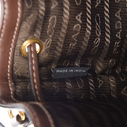 Prada Jacquard Logo Mini Bucket Crossbody Bag Corda Bruciato 7 of 13