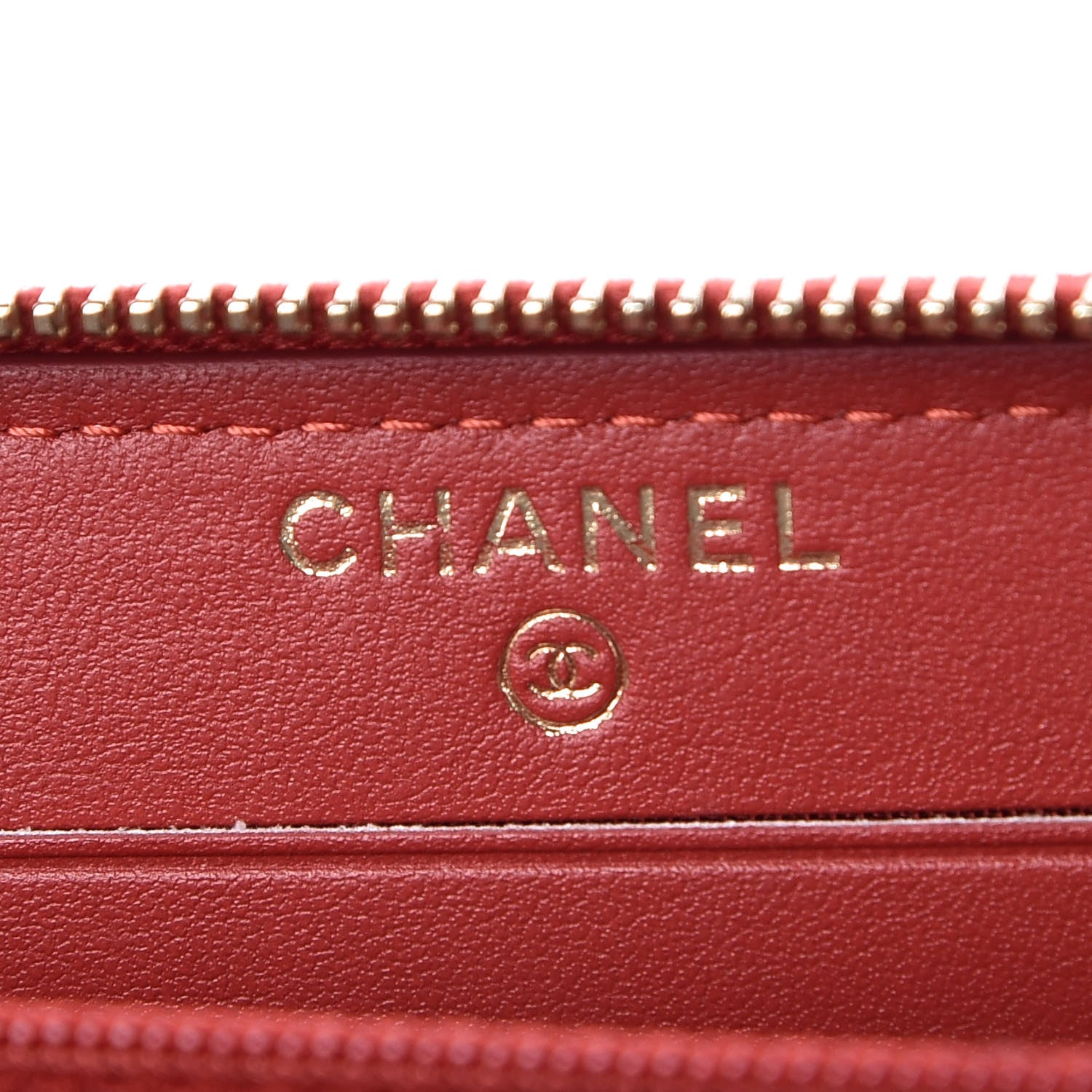 Chanel Caviar Quilted Medium Filigree Zip Around Wallet Dark Red 6 of 7