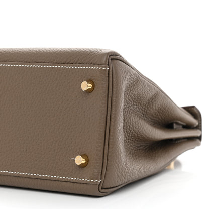 Hermes Taurillon Clemence Kelly Retourne 28 Etoupe 10 of 11